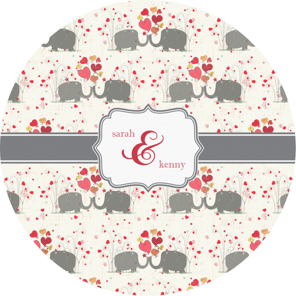 Custom Elephants in Love Multipurpose Round Labels - 2" (Personalized)