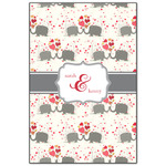 Elephants in Love Wood Print - 20x30 (Personalized)