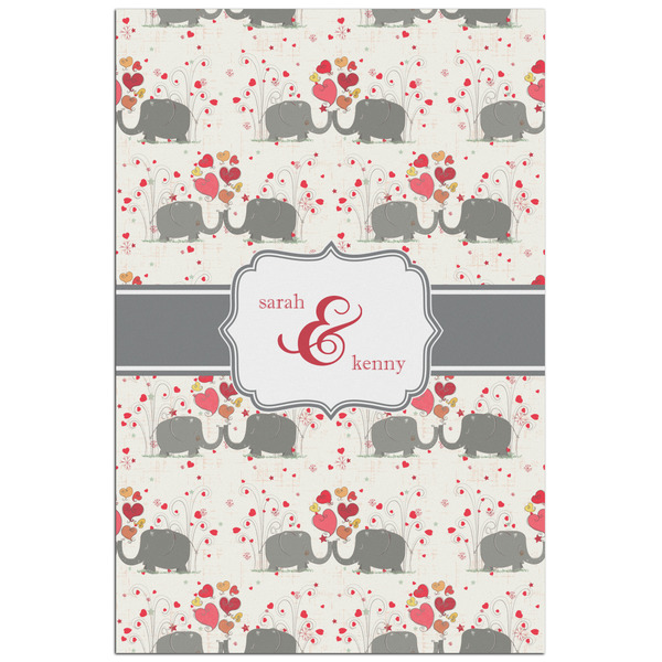 Custom Elephants in Love Poster - Matte - 24x36 (Personalized)