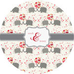 Elephants in Love Multipurpose Round Labels - 3" (Personalized)