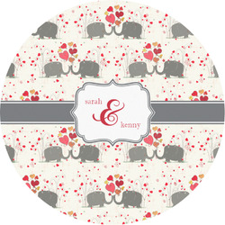 Elephants in Love Multipurpose Round Labels - Custom Sized (Personalized)