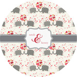 Elephants in Love Multipurpose Round Labels - 4" (Personalized)