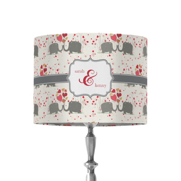 Custom Elephants in Love 8" Drum Lamp Shade - Fabric (Personalized)