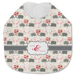 Elephants in Love Jersey Knit Baby Bib w/ Couple's Names