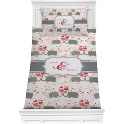 Elephants in Love Comforter Set - Twin XL (Personalized)