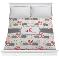 Elephants in Love Comforter - Full / Queen (Personalized)