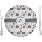Elephants in Love 10" Glass Lunch / Dinner Plates - Single or Set (Personalized)