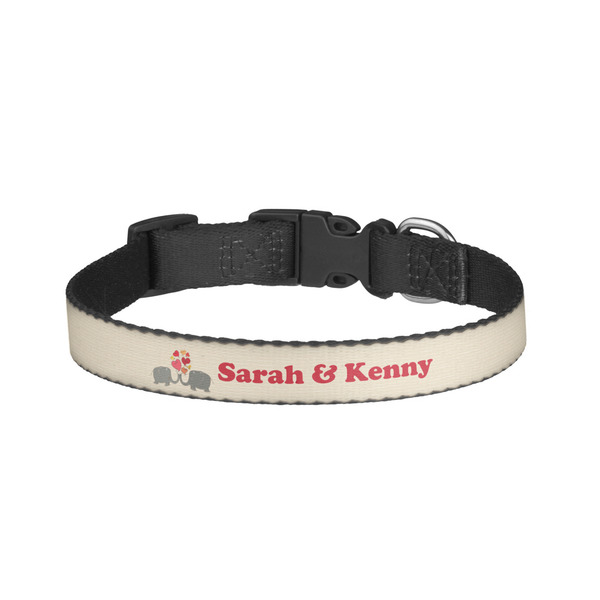 Custom Elephants in Love Dog Collar - Small (Personalized)