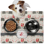 Elephants in Love Dog Food Mat - Medium w/ Couple's Names