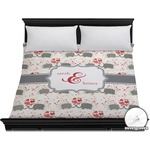 Elephants in Love Duvet Cover - King (Personalized)