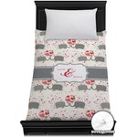 Elephants in Love Duvet Cover - Twin (Personalized)