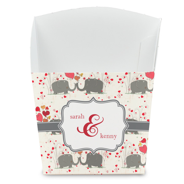 Custom Elephants in Love French Fry Favor Boxes (Personalized)