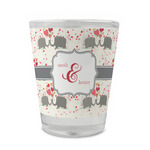 Elephants in Love Glass Shot Glass - 1.5 oz - Single (Personalized)