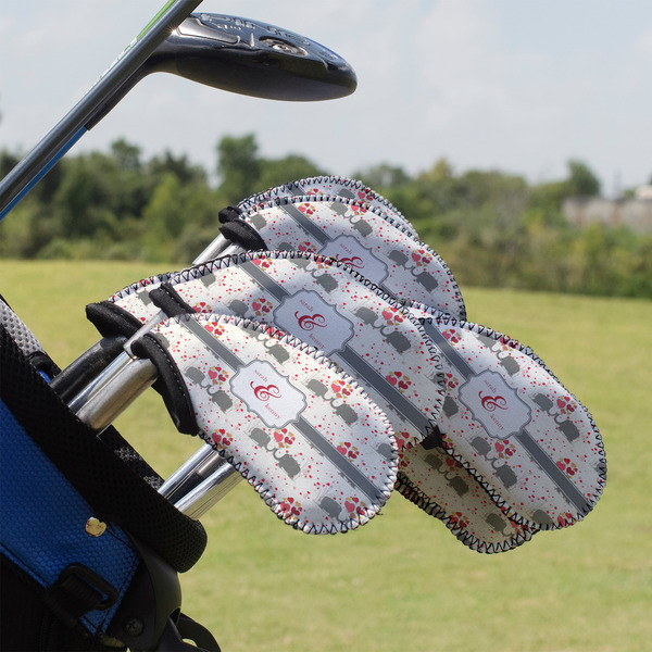 Custom Elephants in Love Golf Club Iron Cover - Set of 9 (Personalized)