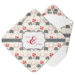 Elephants in Love Hooded Baby Towel (Personalized)