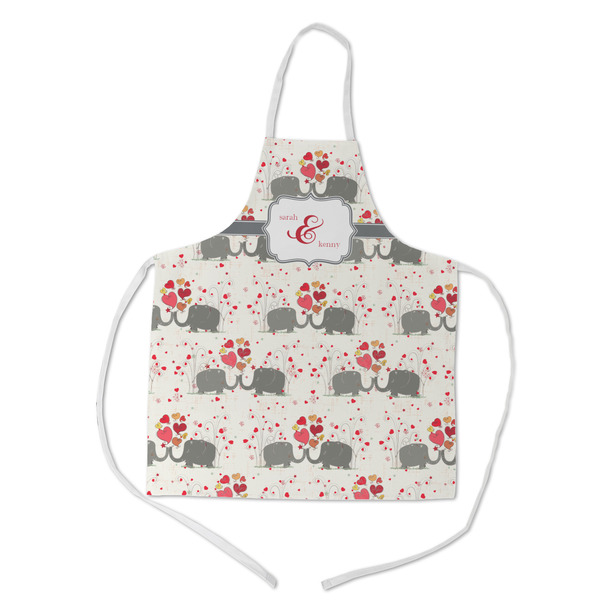 Custom Elephants in Love Kid's Apron w/ Couple's Names