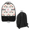 Elephants in Love Large Backpack - Black - Front & Back View