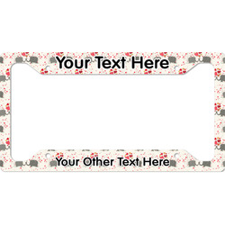 Elephants in Love License Plate Frame - Style A (Personalized)