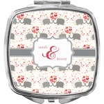 Elephants in Love Compact Makeup Mirror (Personalized)