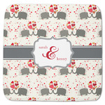 Elephants in Love Memory Foam Bath Mat - 48"x48" (Personalized)