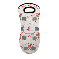 Elephants in Love Neoprene Oven Mitt w/ Couple's Names