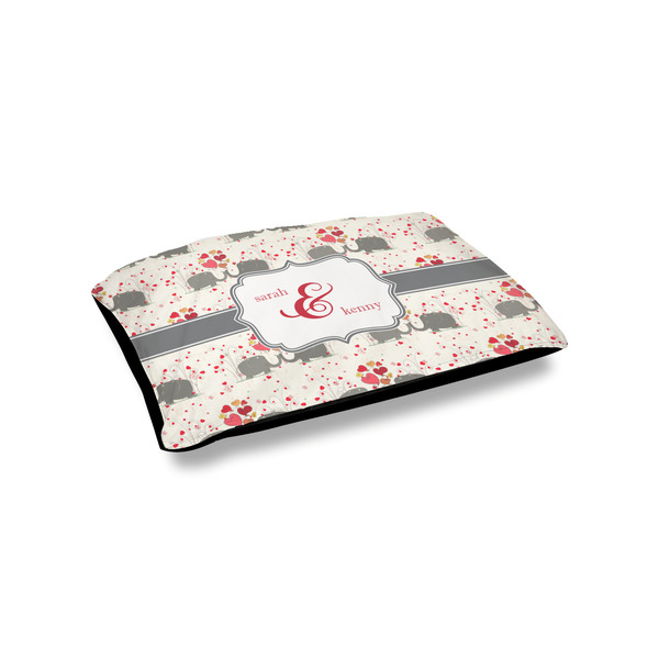 Custom Elephants in Love Outdoor Dog Bed - Small (Personalized)