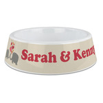 Elephants in Love Plastic Dog Bowl - Large (Personalized)