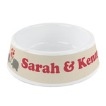 Elephants in Love Plastic Dog Bowl - Small (Personalized)