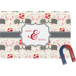 Elephants in Love Rectangular Fridge Magnet (Personalized)