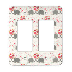 Elephants in Love Rocker Style Light Switch Cover - Two Switch