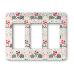 Elephants in Love Rocker Style Light Switch Cover - Three Switch