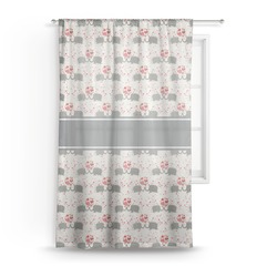 Elephants in Love Sheer Curtain