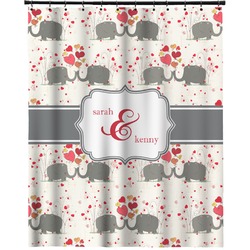 Elephants in Love Extra Long Shower Curtain - 70"x84" (Personalized)