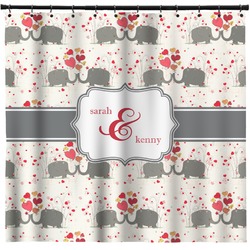 Elephants in Love Shower Curtain - 71" x 74" (Personalized)