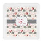 Elephants in Love Standard Decorative Napkins (Personalized)