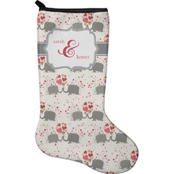 Elephants in Love Holiday Stocking - Single-Sided - Neoprene (Personalized)