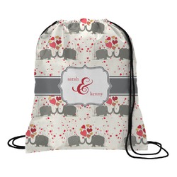 Elephants in Love Drawstring Backpack - Large (Personalized)