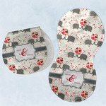 Elephants in Love Burp Pads - Velour - Set of 2 w/ Couple's Names