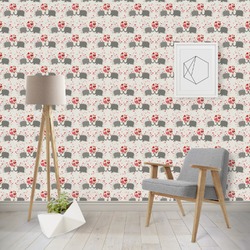 Elephants in Love Wallpaper & Surface Covering (Water Activated - Removable)