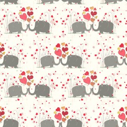 Elephants in Love Wallpaper & Surface Covering (Peel & Stick 24"x 24" Sample)