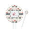 Elephants in Love White Plastic 5.5" Stir Stick - Round - Closeup