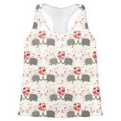 Elephants in Love Womens Racerback Tank Top - Medium