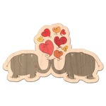 Elephants in Love Genuine Maple or Cherry Wood Sticker