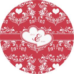 Heart Damask Multipurpose Round Labels - 1" (Personalized)