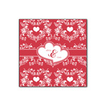 Heart Damask Wood Print - 12x12 (Personalized)