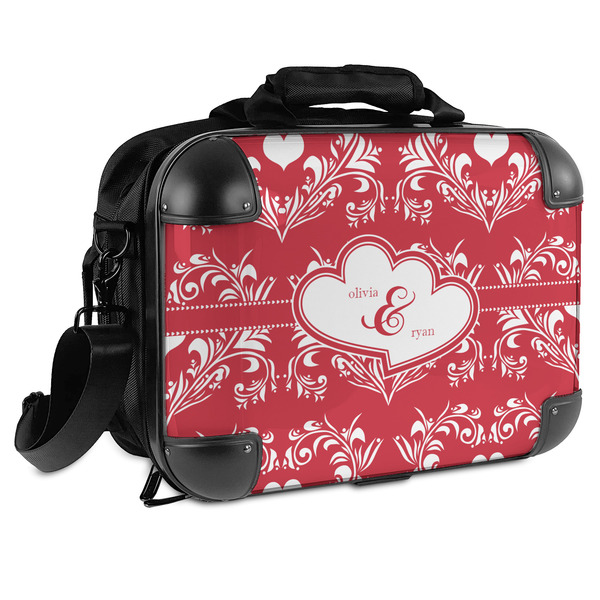 Custom Heart Damask Hard Shell Briefcase (Personalized)