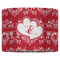 Heart Damask 16" Drum Lampshade - FRONT (Fabric)