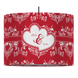 Heart Damask Drum Pendant Lamp (Personalized)