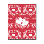 Heart Damask Wood Print - 16x20 (Personalized)