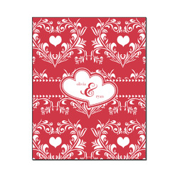 Heart Damask Wood Print - 16x20 (Personalized)